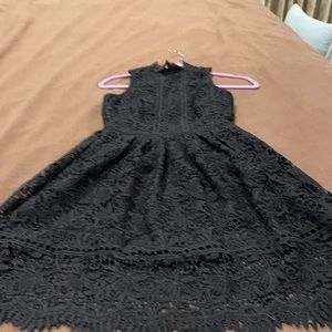 Black lace babydoll with peek a boo back